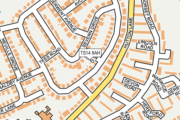 TS14 8AH map - OS OpenMap – Local (Ordnance Survey)