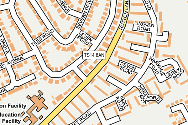 TS14 8AN map - OS OpenMap – Local (Ordnance Survey)