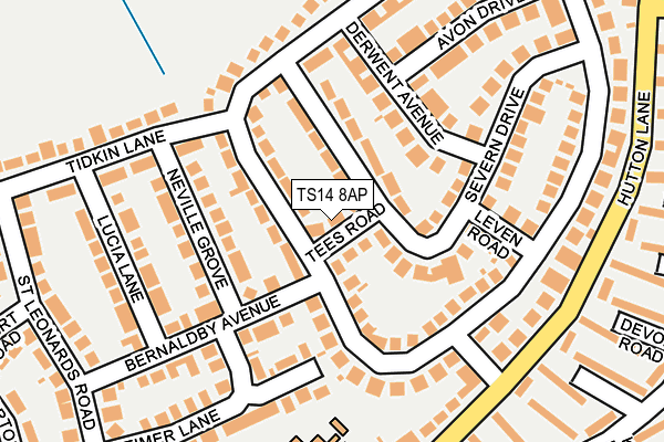 TS14 8AP map - OS OpenMap – Local (Ordnance Survey)