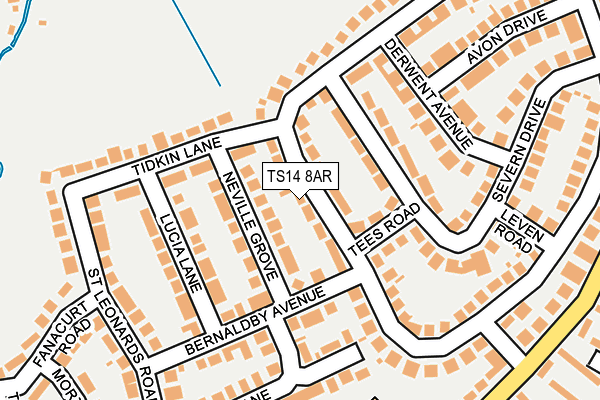 TS14 8AR map - OS OpenMap – Local (Ordnance Survey)