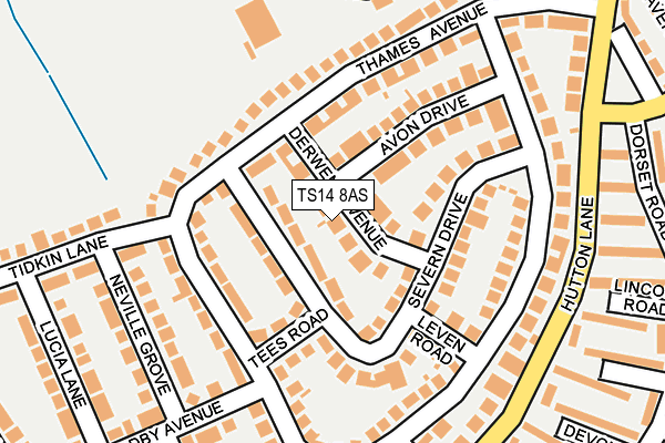 TS14 8AS map - OS OpenMap – Local (Ordnance Survey)