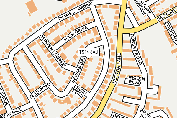 TS14 8AU map - OS OpenMap – Local (Ordnance Survey)
