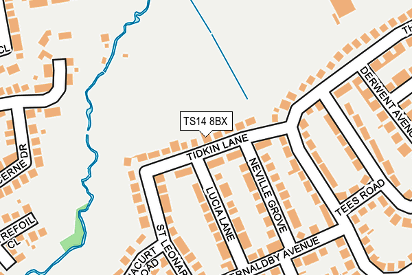 TS14 8BX map - OS OpenMap – Local (Ordnance Survey)