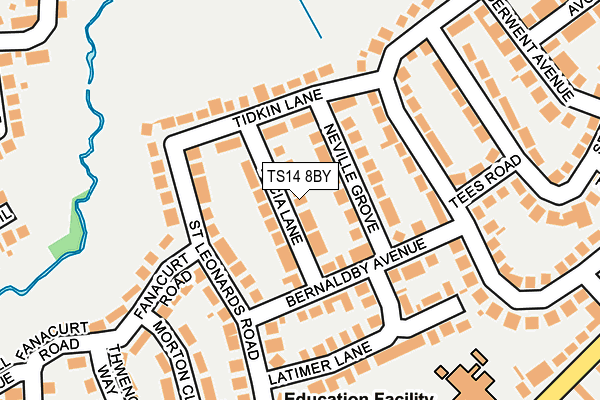 TS14 8BY map - OS OpenMap – Local (Ordnance Survey)