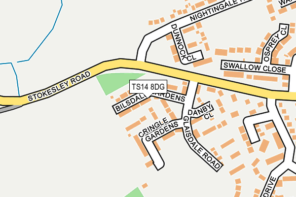 TS14 8DG map - OS OpenMap – Local (Ordnance Survey)