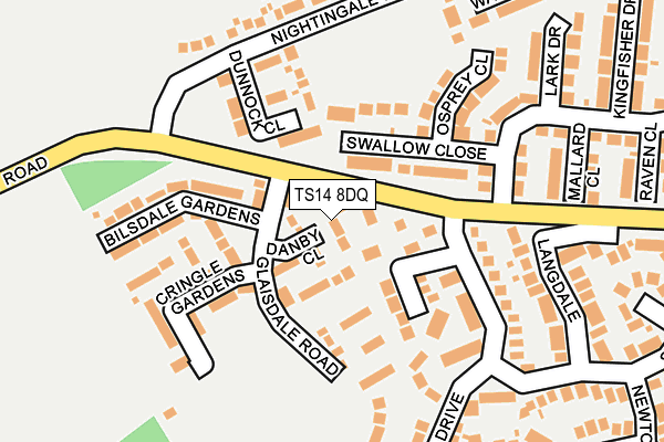 TS14 8DQ map - OS OpenMap – Local (Ordnance Survey)