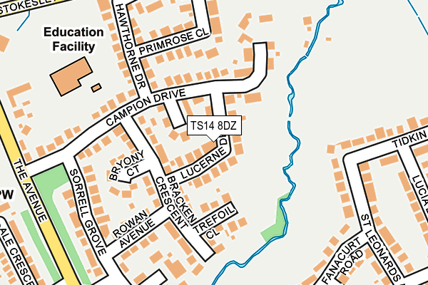 TS14 8DZ map - OS OpenMap – Local (Ordnance Survey)