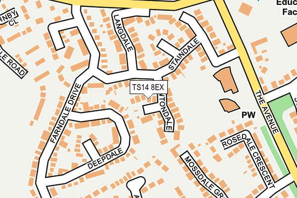 TS14 8EX map - OS OpenMap – Local (Ordnance Survey)