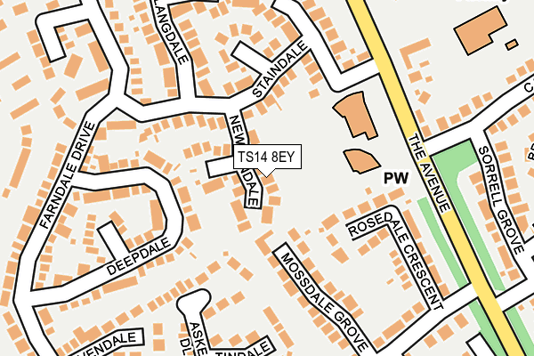 TS14 8EY map - OS OpenMap – Local (Ordnance Survey)