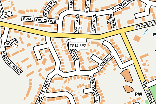 TS14 8EZ map - OS OpenMap – Local (Ordnance Survey)
