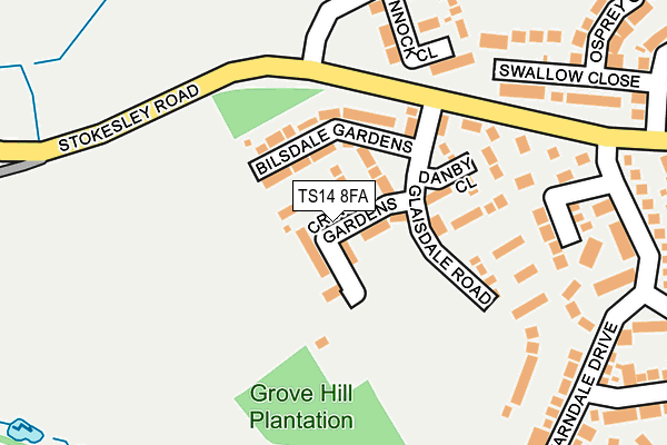 TS14 8FA map - OS OpenMap – Local (Ordnance Survey)