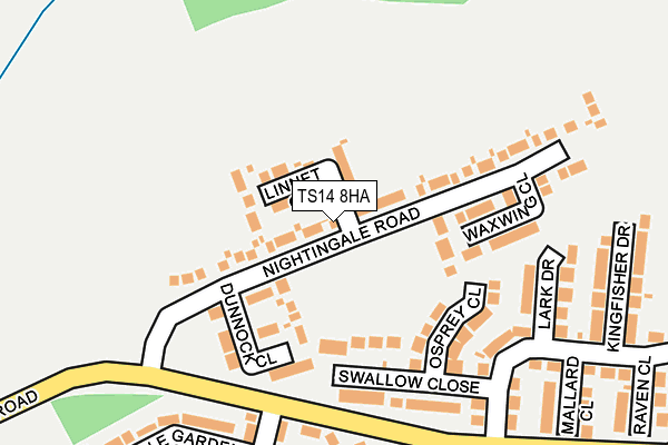 TS14 8HA map - OS OpenMap – Local (Ordnance Survey)