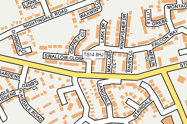 TS14 8HJ map - OS OpenMap – Local (Ordnance Survey)