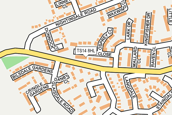 TS14 8HL map - OS OpenMap – Local (Ordnance Survey)