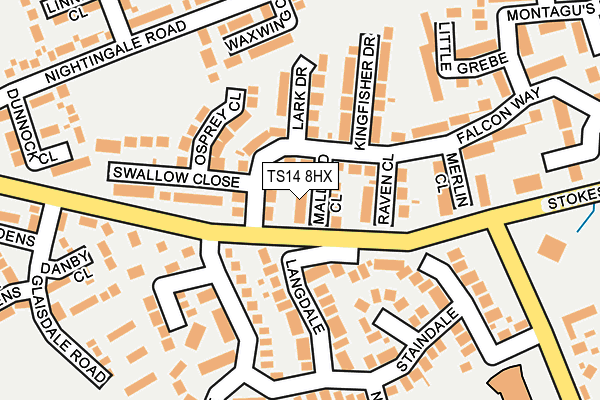 TS14 8HX map - OS OpenMap – Local (Ordnance Survey)