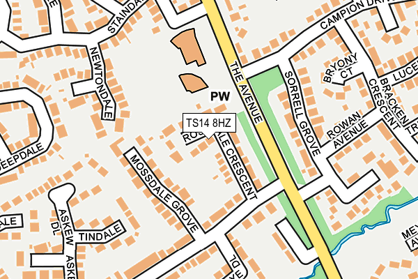 TS14 8HZ map - OS OpenMap – Local (Ordnance Survey)