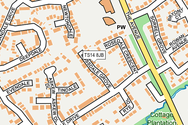 TS14 8JB map - OS OpenMap – Local (Ordnance Survey)