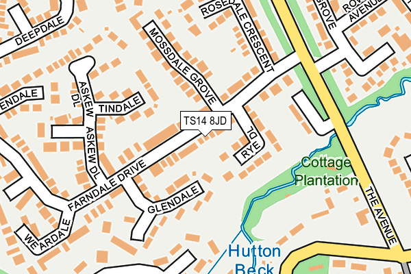 TS14 8JD map - OS OpenMap – Local (Ordnance Survey)