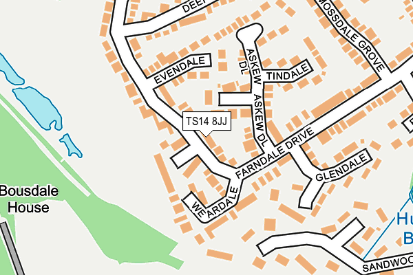 TS14 8JJ map - OS OpenMap – Local (Ordnance Survey)