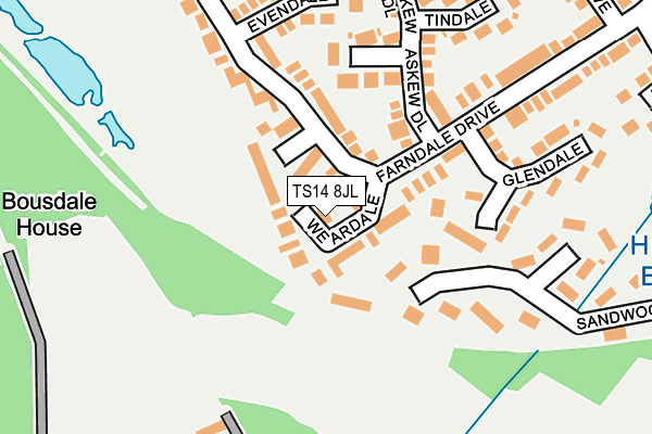 TS14 8JL map - OS OpenMap – Local (Ordnance Survey)