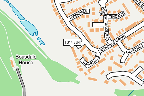 TS14 8JN map - OS OpenMap – Local (Ordnance Survey)