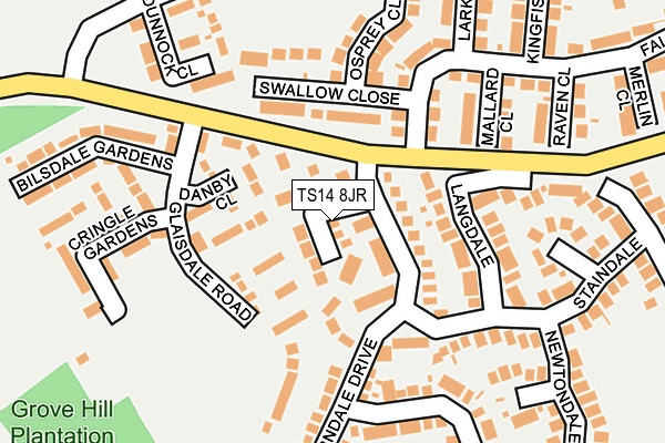TS14 8JR map - OS OpenMap – Local (Ordnance Survey)
