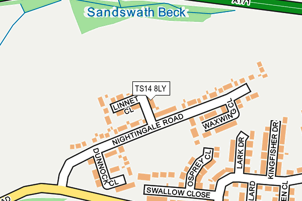 TS14 8LY map - OS OpenMap – Local (Ordnance Survey)