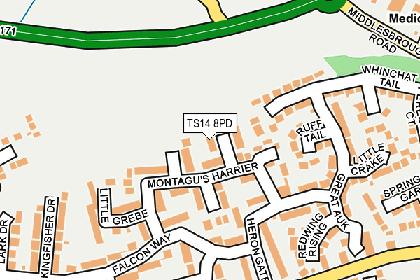 TS14 8PD map - OS OpenMap – Local (Ordnance Survey)
