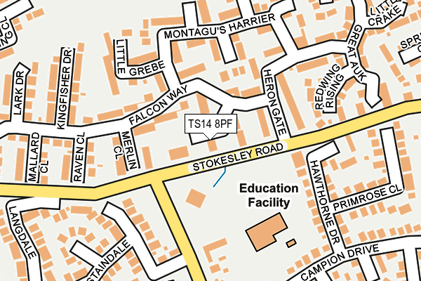 TS14 8PF map - OS OpenMap – Local (Ordnance Survey)