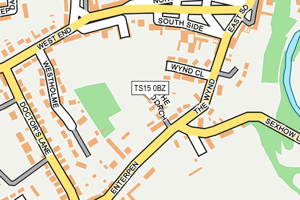 TS15 0BZ map - OS OpenMap – Local (Ordnance Survey)