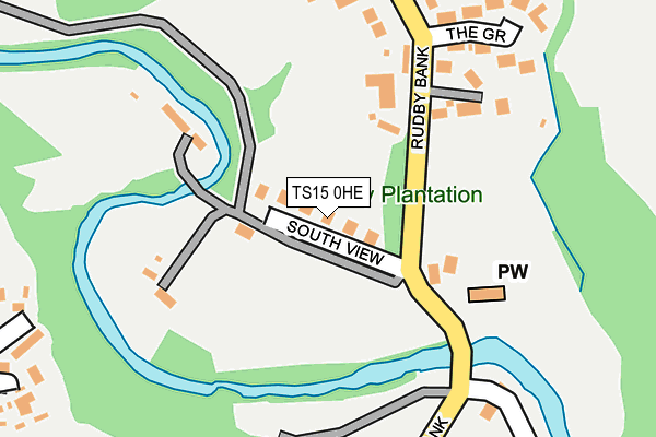 TS15 0HE map - OS OpenMap – Local (Ordnance Survey)