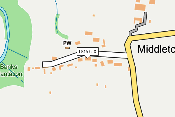 TS15 0JX map - OS OpenMap – Local (Ordnance Survey)