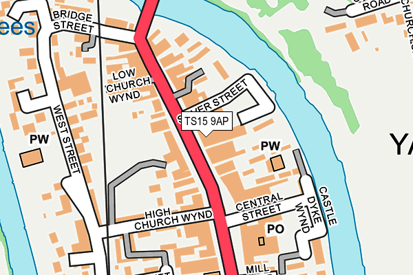 TS15 9AP map - OS OpenMap – Local (Ordnance Survey)