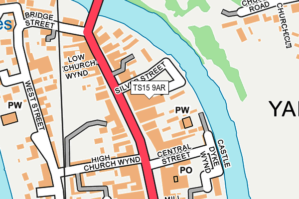 TS15 9AR map - OS OpenMap – Local (Ordnance Survey)