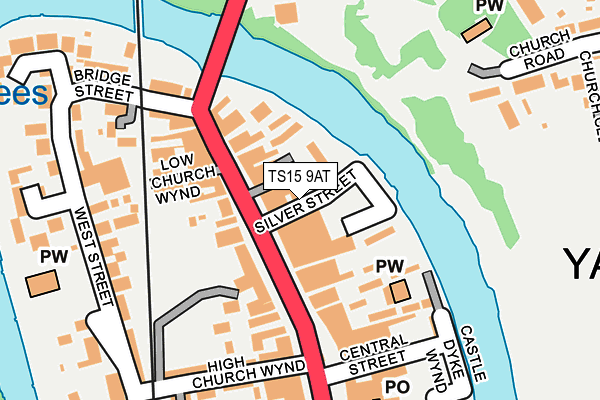 TS15 9AT map - OS OpenMap – Local (Ordnance Survey)