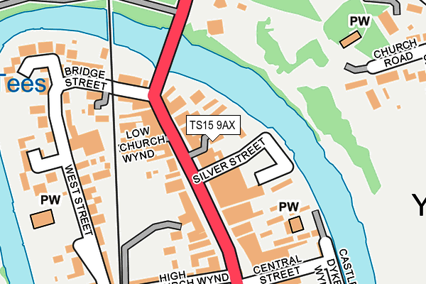 TS15 9AX map - OS OpenMap – Local (Ordnance Survey)