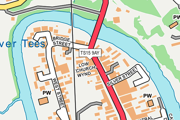 TS15 9AY map - OS OpenMap – Local (Ordnance Survey)