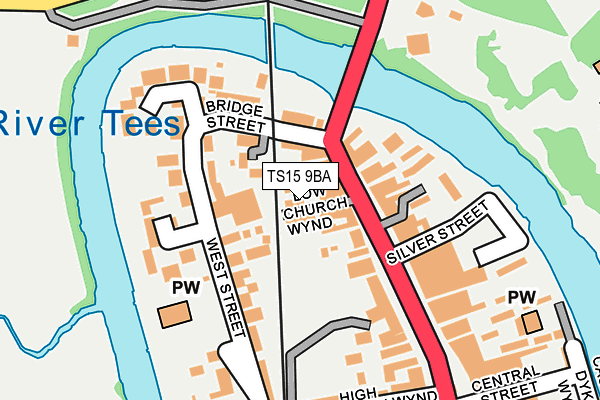 TS15 9BA map - OS OpenMap – Local (Ordnance Survey)