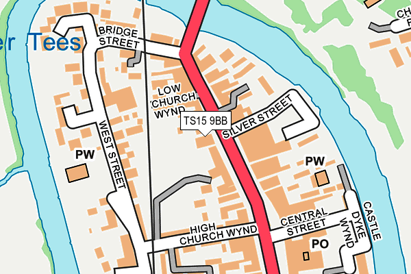 TS15 9BB map - OS OpenMap – Local (Ordnance Survey)