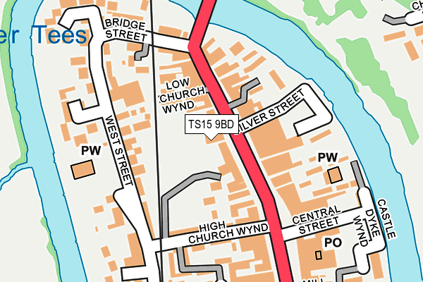TS15 9BD map - OS OpenMap – Local (Ordnance Survey)