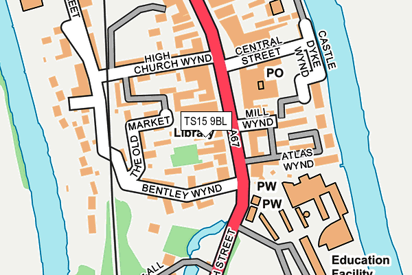 TS15 9BL map - OS OpenMap – Local (Ordnance Survey)