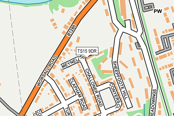 TS15 9DR map - OS OpenMap – Local (Ordnance Survey)