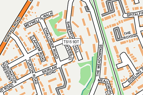 TS15 9DT map - OS OpenMap – Local (Ordnance Survey)