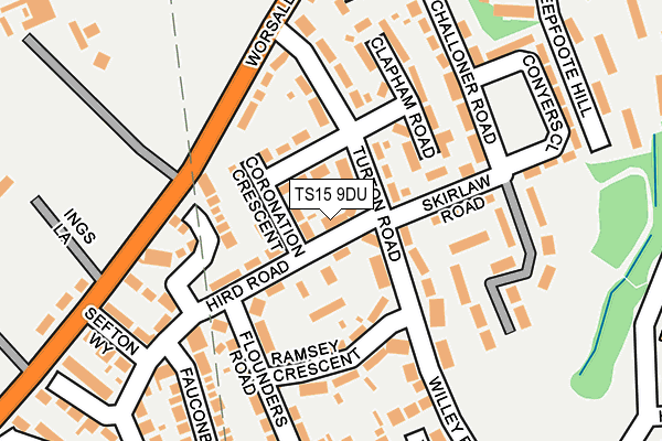 TS15 9DU map - OS OpenMap – Local (Ordnance Survey)