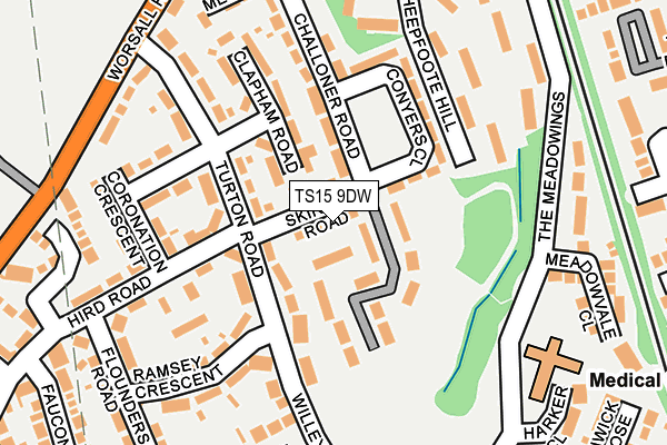 TS15 9DW map - OS OpenMap – Local (Ordnance Survey)