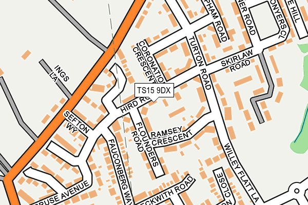 TS15 9DX map - OS OpenMap – Local (Ordnance Survey)