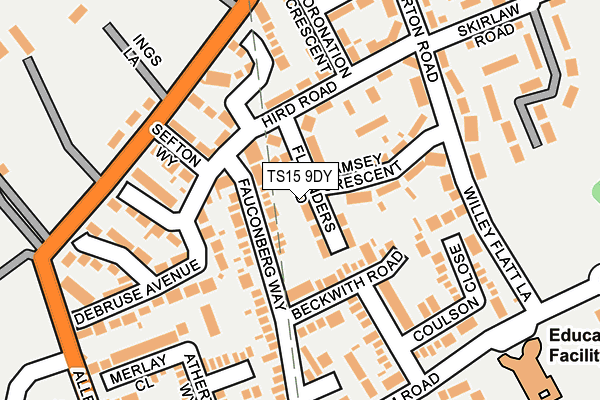 TS15 9DY map - OS OpenMap – Local (Ordnance Survey)