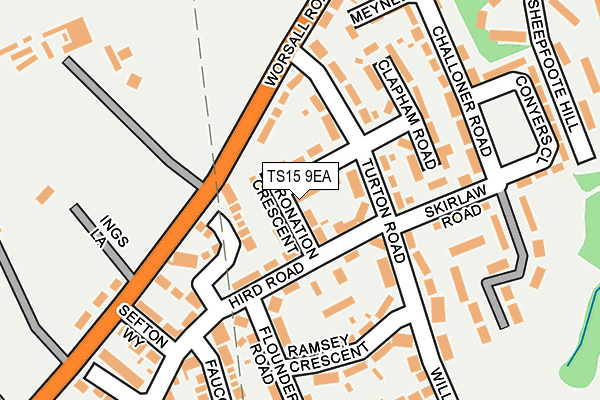 TS15 9EA map - OS OpenMap – Local (Ordnance Survey)