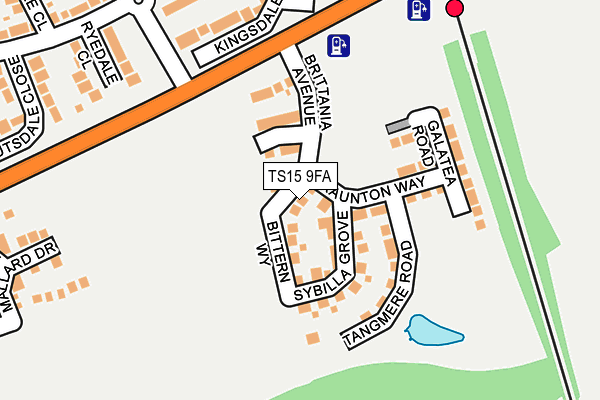 TS15 9FA map - OS OpenMap – Local (Ordnance Survey)