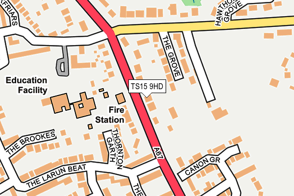 TS15 9HD map - OS OpenMap – Local (Ordnance Survey)